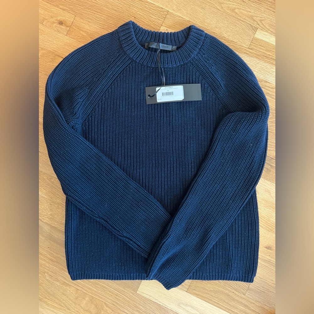 Jenni Kayne navy cotton fisherman sweater extra small